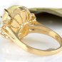 6.30Ct Natural Ethiopian Opal and Diamond 14K Solid Yellow Gold Ring