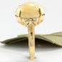 6.30Ct Natural Ethiopian Opal and Diamond 14K Solid Yellow Gold Ring