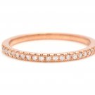 14K Solid Rose Gold Diamond Wedding Band Ring