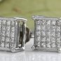 ESTATE 1.25Ct Natural Diamond 14k Solid White Gold Earrings