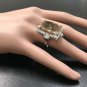 25.00 Carats Natural Morganite and Diamond 14K Solid White Gold Ring