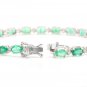 12.60Ct Natural Emerald and Diamond 14K Solid White Gold Bracelet