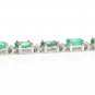 12.60Ct Natural Emerald and Diamond 14K Solid White Gold Bracelet