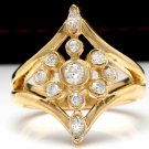 1.00Ct Natural  Diamond 14K Solid Yellow Gold Ring