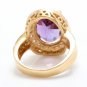7.20 Carats Natural Amethyst and Diamond 14K Yellow Gold Ring