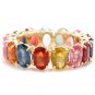 10.00Ct Natural Multi-Color Sapphire 14K Solid Yellow Gold Ring