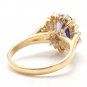 3.90 Carats NATURAL TANZANITE and DIAMOND 14K Solid Yellow Gold Ring