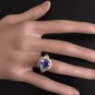 3.90 Carats NATURAL TANZANITE and DIAMOND 14K Solid Yellow Gold Ring