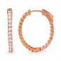 Estate 2.32Ct Natural Diamond 14K Solid Rose Gold Hoop Earrings