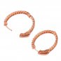 Estate 2.32Ct Natural Diamond 14K Solid Rose Gold Hoop Earrings