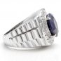8.20Ct Natural Diamond & Sapphire 14K Solid White Gold Men's Ring