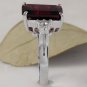 9.25 Carats Natural Red Garnet & Diamond 14K Solid White Gold Ring