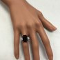 9.25 Carats Natural Red Garnet & Diamond 14K Solid White Gold Ring