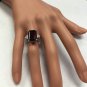 9.25 Carats Natural Red Garnet & Diamond 14K Solid White Gold Ring