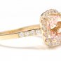 3.10 Carats Natural Morganite and Diamond 14K Solid Yellow Gold Ring