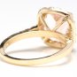 3.10 Carats Natural Morganite and Diamond 14K Solid Yellow Gold Ring
