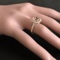 3.10 Carats Natural Morganite and Diamond 14K Solid Yellow Gold Ring