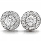 0.85Ct Natural Diamond 14k Solid White Gold  Earrings