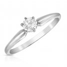 0.25Ct Diamond 14K Solid White Gold Engagement Ring