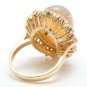 7.50Ct Natural Ethiopian Opal and Diamond 14K Solid Yellow Gold Ring