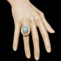 7.50Ct Natural Ethiopian Opal and Diamond 14K Solid Yellow Gold Ring