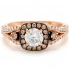 1.16 Carats Natural Diamond 14K Solid Rose Gold Band Ring