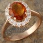 2.35Ct Natural Madeira Citrine and Diamond 14K Solid Rose Gold Ring