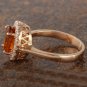 2.35Ct Natural Madeira Citrine and Diamond 14K Solid Rose Gold Ring