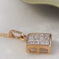 Estate .90 Carats Natural Diamond 14K Solid Yellow Gold Pendant Necklace