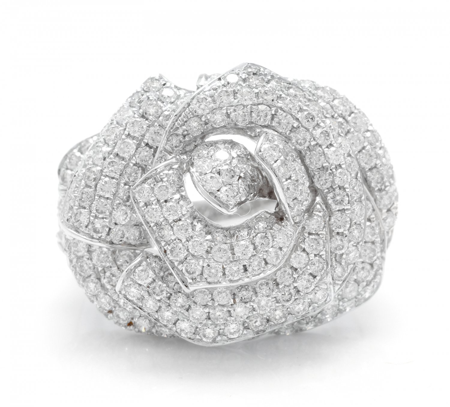 3.30Ct Natural Diamond 14K Solid White Gold Band Ring