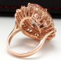 17.00 Carats Natural Morganite and Diamond 14K Solid Rose Gold Ring