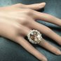 17.00 Carats Natural Morganite and Diamond 14K Solid Rose Gold Ring