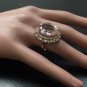 17.00 Carats Natural Morganite and Diamond 14K Solid Rose Gold Ring