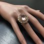 17.00 Carats Natural Morganite and Diamond 14K Solid Rose Gold Ring