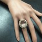17.00 Carats Natural Morganite and Diamond 14K Solid Rose Gold Ring