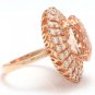 12.65 Carats Natural Morganite and Diamond 14K Solid Rose Gold Ring