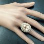 12.65 Carats Natural Morganite and Diamond 14K Solid Rose Gold Ring