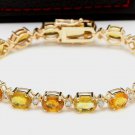 30.65Ct Natural Sapphire and Diamond 14K Solid Yellow Gold Bracelet