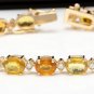 30.65Ct Natural Sapphire and Diamond 14K Solid Yellow Gold Bracelet