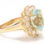 7.68Ct Natural Aquamarine and Diamond 14K Solid Yellow Gold Ring