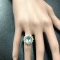 7.68Ct Natural Aquamarine and Diamond 14K Solid Yellow Gold Ring