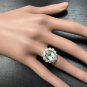7.68Ct Natural Aquamarine and Diamond 14K Solid Yellow Gold Ring