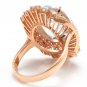 11.00Ct Natural Aquamarine and Diamond 14K Solid Rose Gold Ring