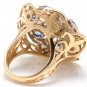 7.50Ct Natural Blue Sapphire & Diamond 14K Yellow Solid Gold Ring
