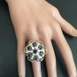 7.50Ct Natural Blue Sapphire & Diamond 14K Yellow Solid Gold Ring