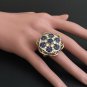 7.50Ct Natural Blue Sapphire & Diamond 14K Yellow Solid Gold Ring