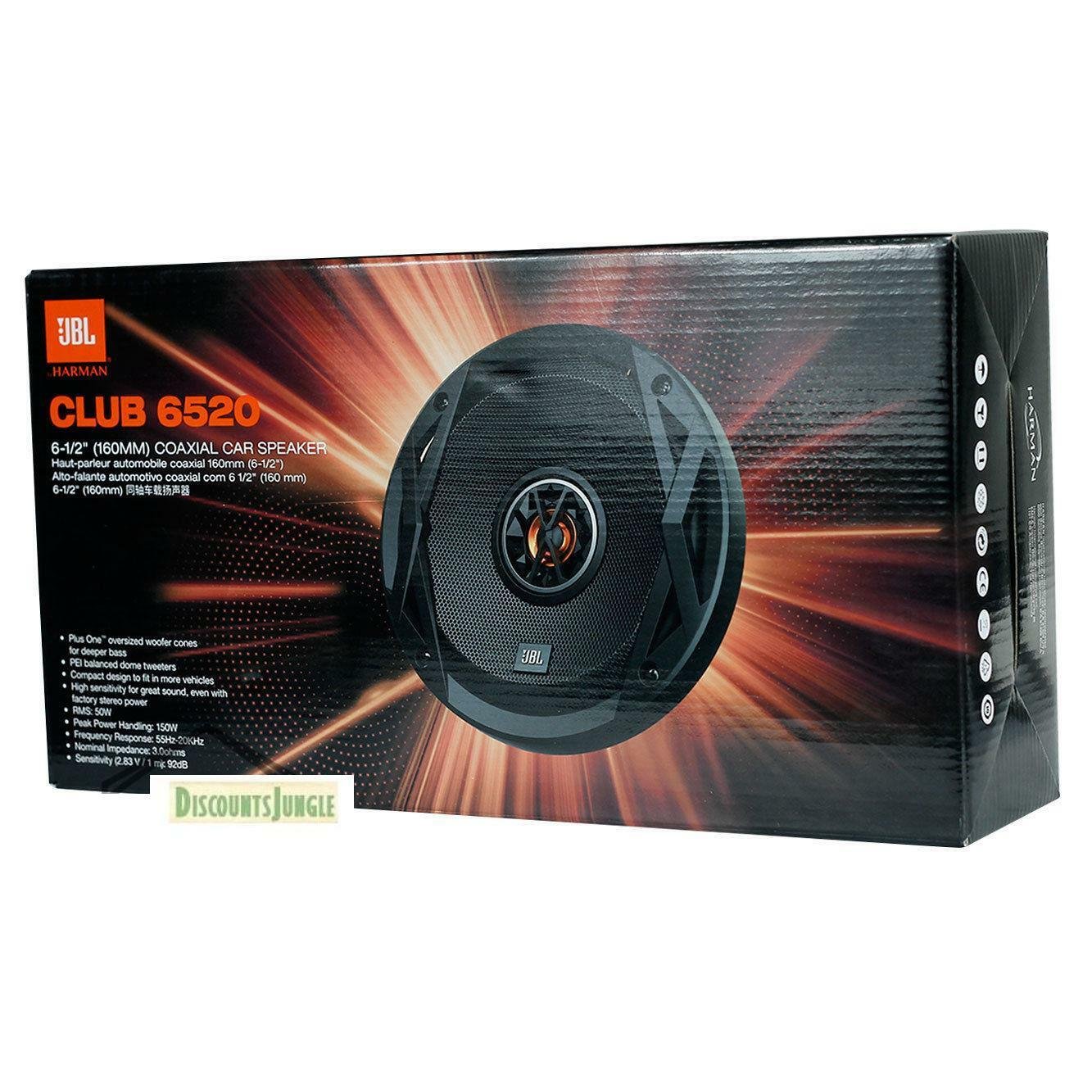 JBL CLUB 6520 6.5" Club Series 300 Watts Peak Coaxial Car Audio Speakers