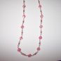 Pink Crackle Beaded Necklace