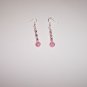 Pink crackle beaded drop earrings