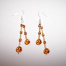 Amber effect twin drop earrings